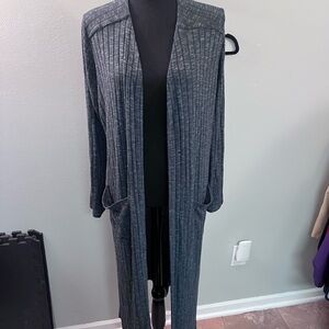 Women's Grey Long Cardigan Sweater‎